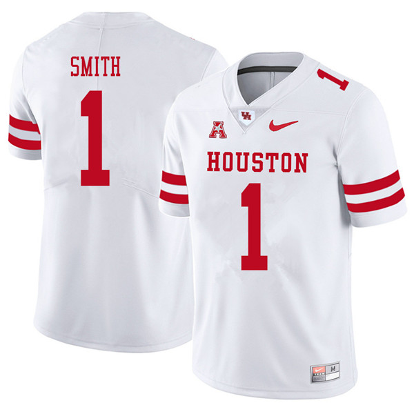 2018 Men #1 Bryson Smith Houston Cougars College Football Jerseys Sale-White